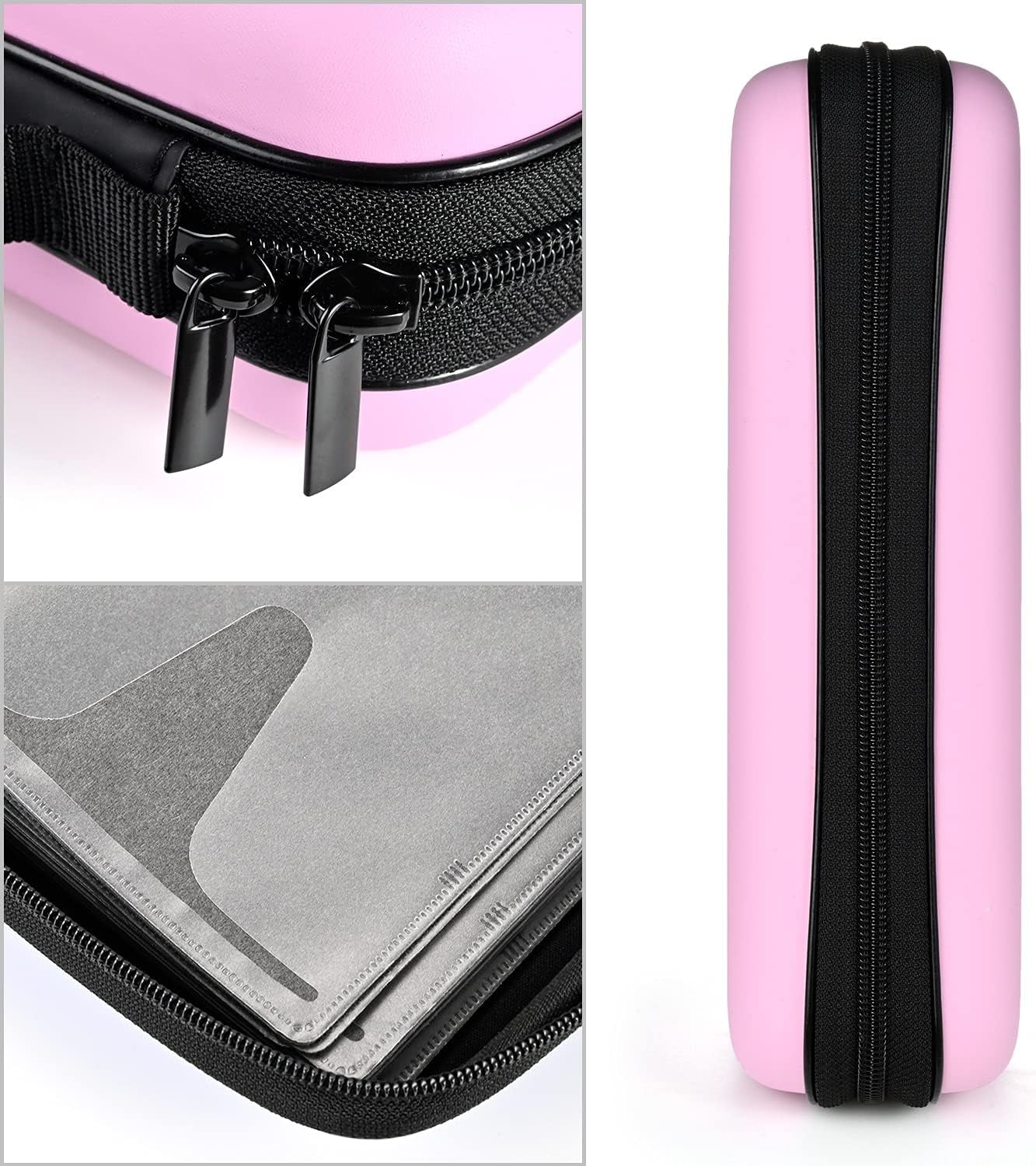 CD Case, 96 Capacity EVA Protective Blu-Ray DVD Case Portable Zipper CD Holder Disc Storage Organizer Wallet Bag for Car Home Travel (96 Capacity, Pink96)