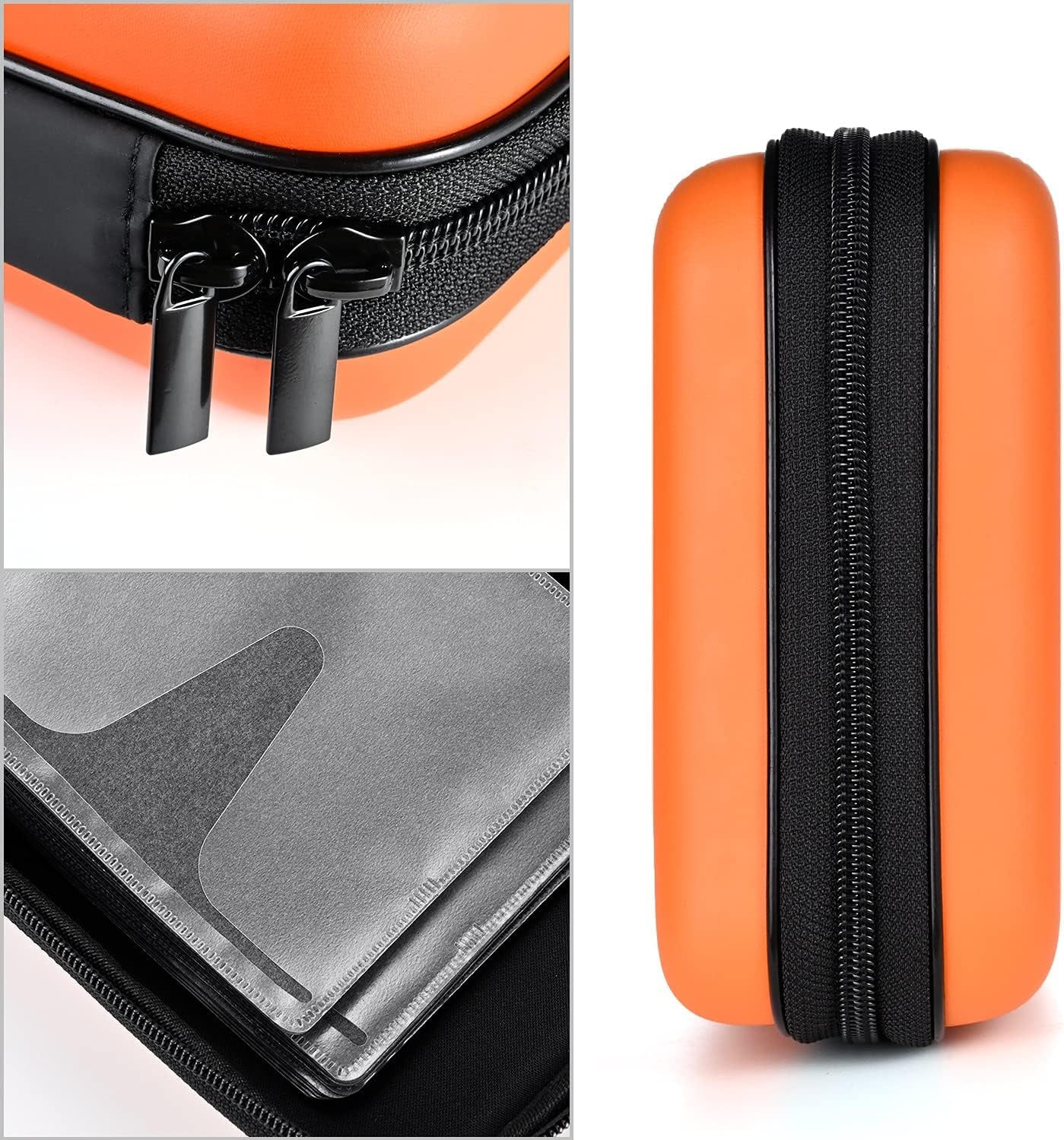 CD Case, 48 Capacity EVA Protective Blu-Ray DVD Case Portable Zipper CD Case Holder Disc Storage Organizer Wallet Bag for Car Home Travel (48 Capacity, Orange48)
