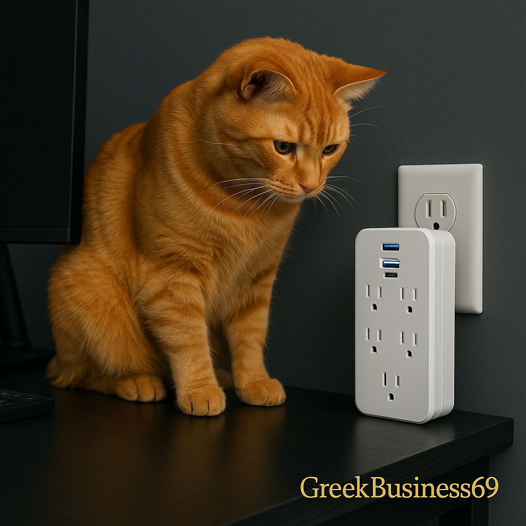 6 Outlet Extender Surge Protector, Multi Outlet Extender Wall Adapter with 2 USB, 1 USB-C Fast Charging Ports, 6 AC Outlets, 1200J Surge Protection, ETL Certified