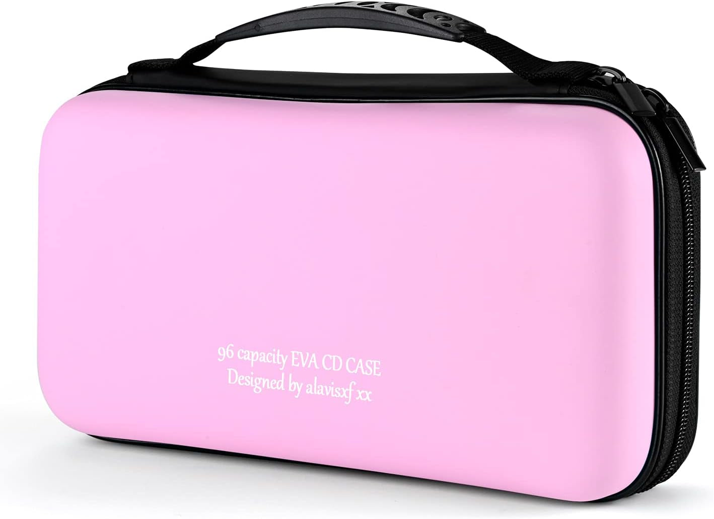 CD Case, 96 Capacity EVA Protective Blu-Ray DVD Case Portable Zipper CD Holder Disc Storage Organizer Wallet Bag for Car Home Travel (96 Capacity, Pink96)