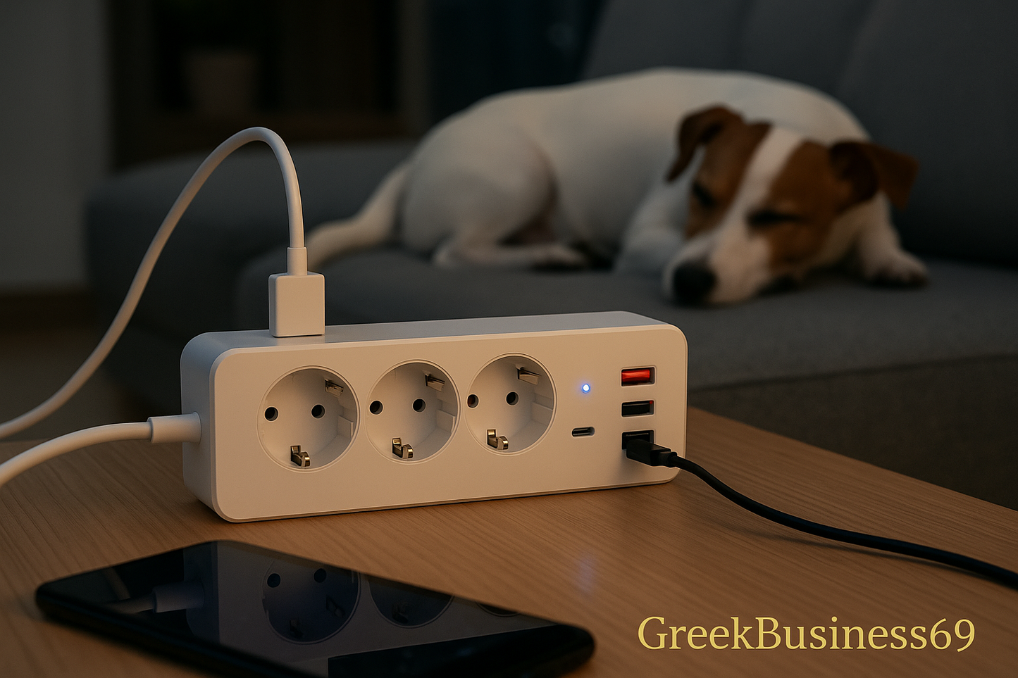 EU Plug AC Outlet Smart Home Power Strip – Multipurpose Electrical Extension Cord with USB Ports & Fast Charging