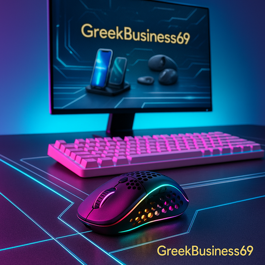 2.4G Wireless Mouse with RGB Backlit 6-Button 3-Speed DPI Type C Rechargeable Ergonomic Honeycomb Design Gaming Mouse