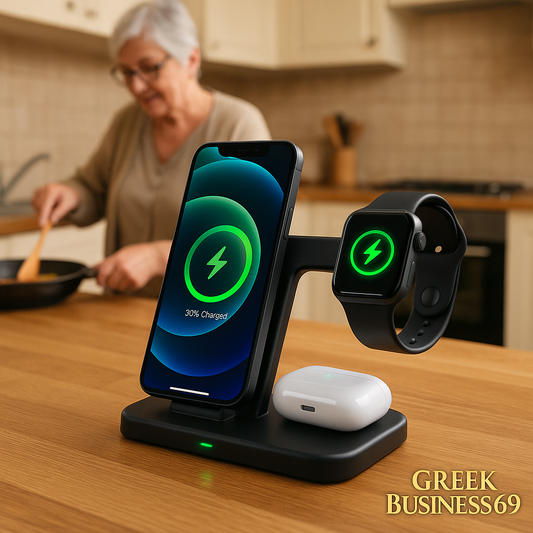 3 in 1 Wireless Charging Sation for Multiple Devices 15W Fast Charging Stand