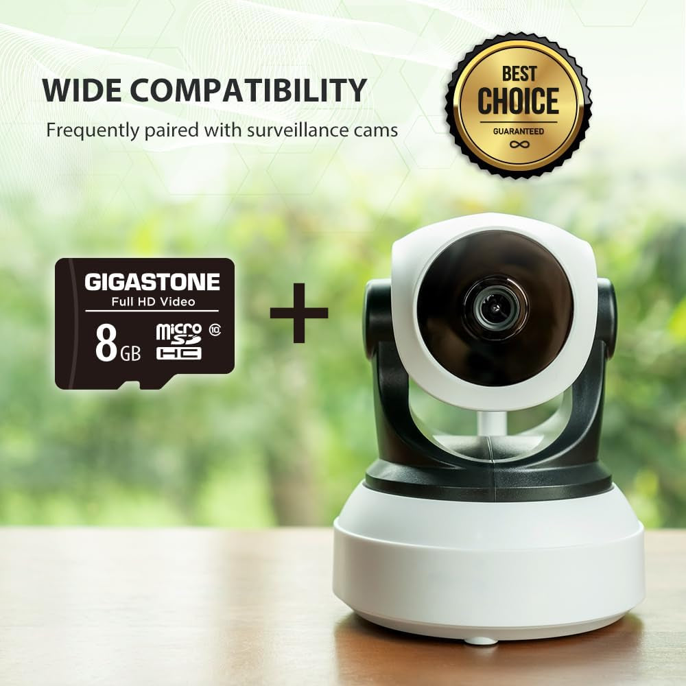 8GB Micro SD Card 2-Pack, Full HD Video, Surveillance Security Cam Action Camera Drone, 85Mb/S Micro SDHC Class 10