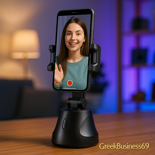 Auto Face Tracking Phone Holder Tripod, No App Required, 360° Rotation Smart Face Body Tracking Tripod Selfie Phone Camera Stand for TIK Tok, Vlog, Live Streaming, Youtube Video