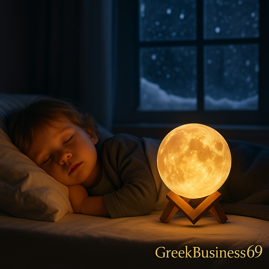 D5 Starry Moon Lamp 8Cm - LED Night Light with Stand, Perfect for Bedroom Decor and Gifts