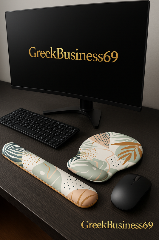 Mouse Pad Wrist Support Keyboard Wrist Rest Set, Ergonomic Mouse Pad with Non-Slip Base for Computer Laptop Home Office + Coasters, Easy Typing & Pain Relief Mouse Mat, Tropical Plants