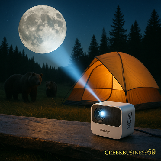 Salange P300 Mini Portable Projector - 4K 8K Video Decoding, 720P HD, Android 11, Wi-Fi, BT 5.1