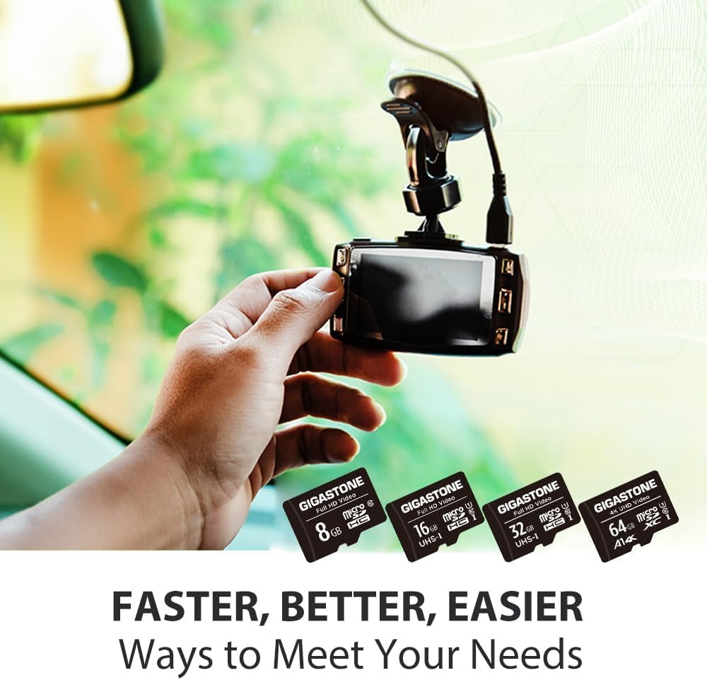 8GB Micro SD Card 2-Pack, Full HD Video, Surveillance Security Cam Action Camera Drone, 85Mb/S Micro SDHC Class 10
